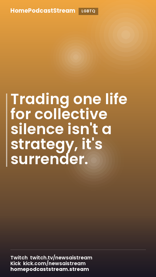 Trading one life for collective silence isn't a strategy, it's surrender.