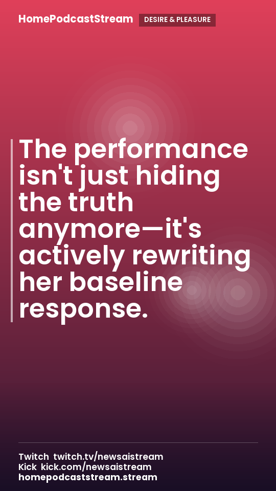 The performance isn't just hiding the truth anymore—it's actively rewriting her baseline response.
