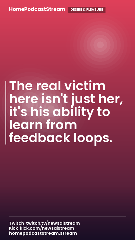 The real victim here isn't just her, it's his ability to learn from feedback loops.