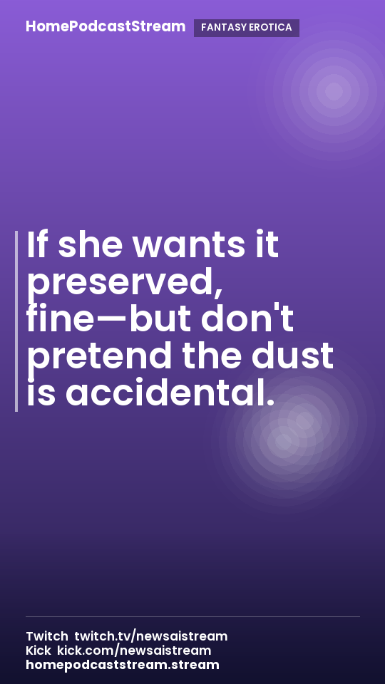 If she wants it preserved, fine—but don't pretend the dust is accidental.
