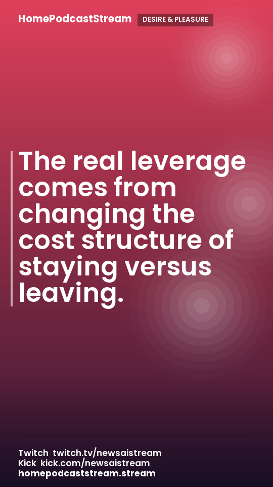 The real leverage comes from changing the cost structure of staying versus leaving.