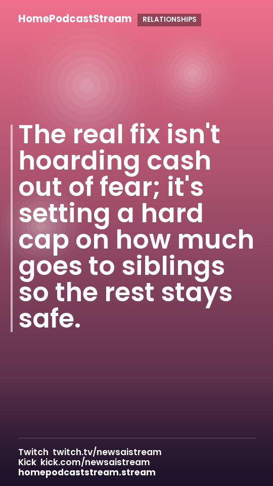 The real fix isn't hoarding cash out of fear; it's setting a hard cap on how much goes to siblings so the rest stays safe.