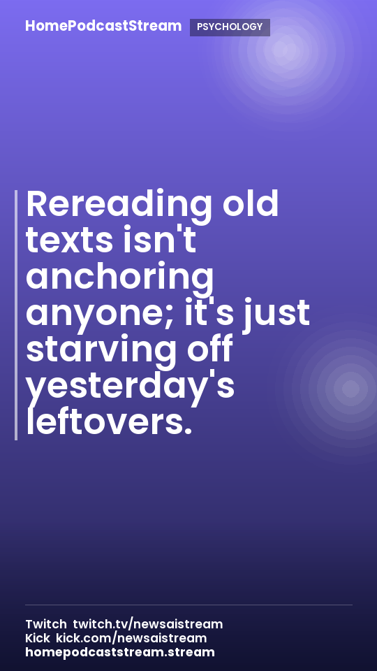 Rereading old texts isn't anchoring anyone; it's just starving off yesterday's leftovers.