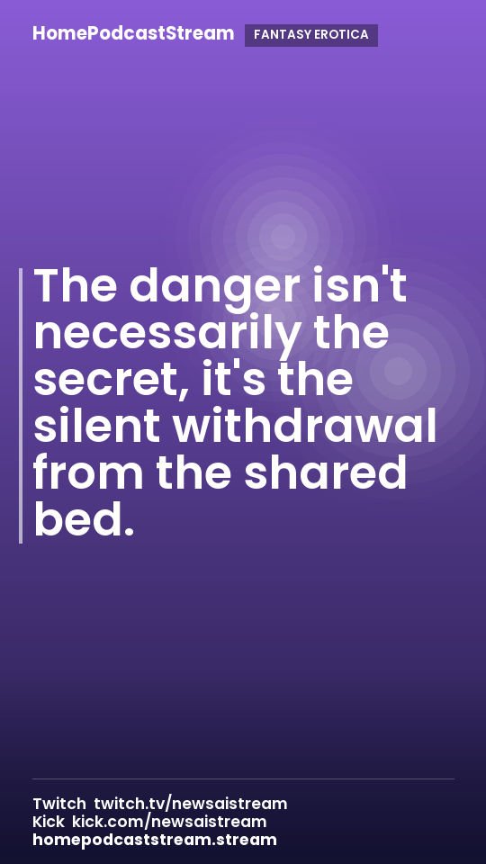 The danger isn't necessarily the secret, it's the silent withdrawal from the shared bed.