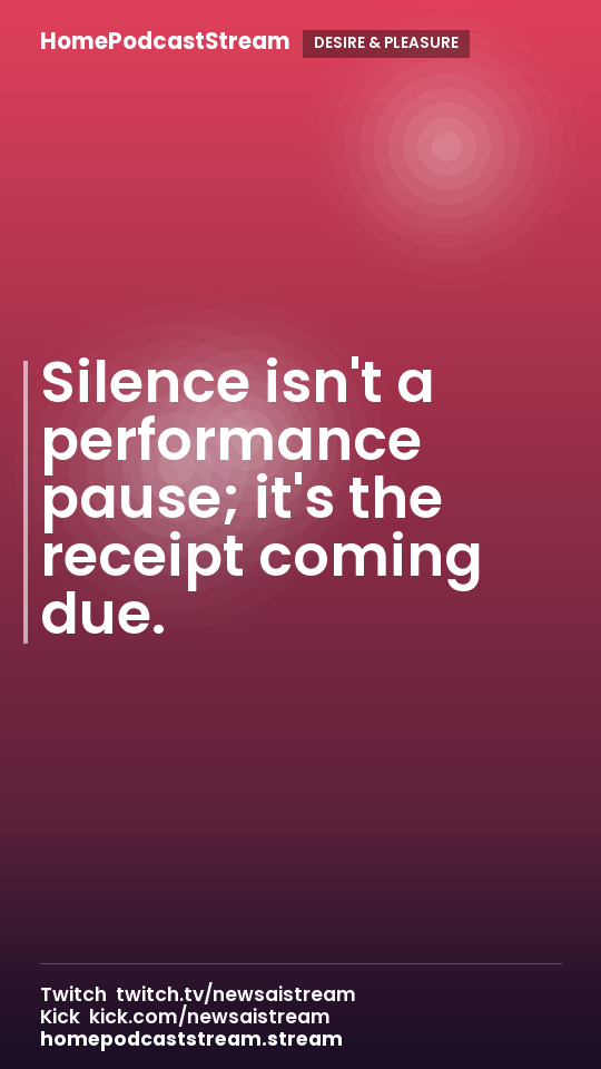 Silence isn't a performance pause; it's the receipt coming due.
