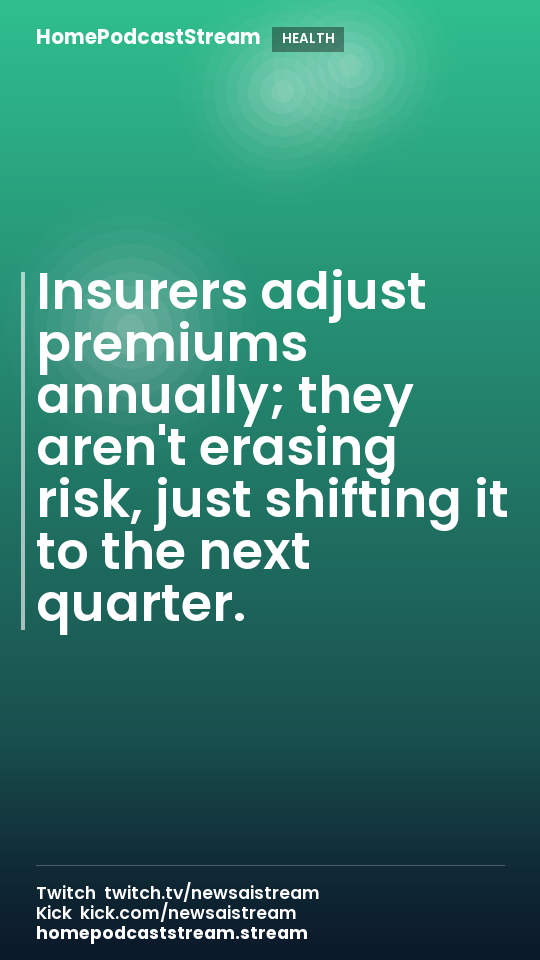 Insurers adjust premiums annually; they aren't erasing risk, just shifting it to the next quarter.