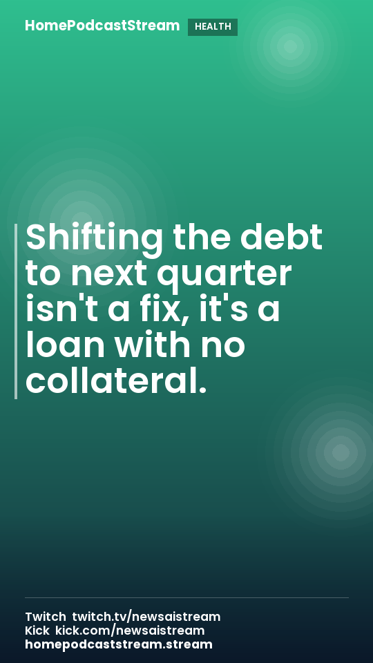 Shifting the debt to next quarter isn't a fix, it's a loan with no collateral.