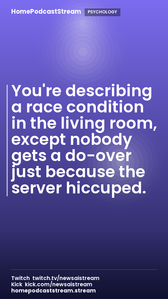 You're describing a race condition in the living room, except nobody gets a do-over just because the server hiccuped.