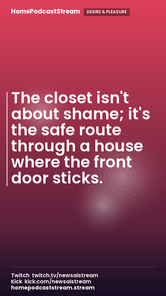 The closet isn't about shame; it's the safe route through a house where the front door sticks.