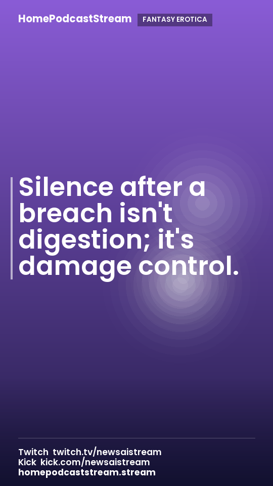 Silence after a breach isn't digestion; it's damage control.
