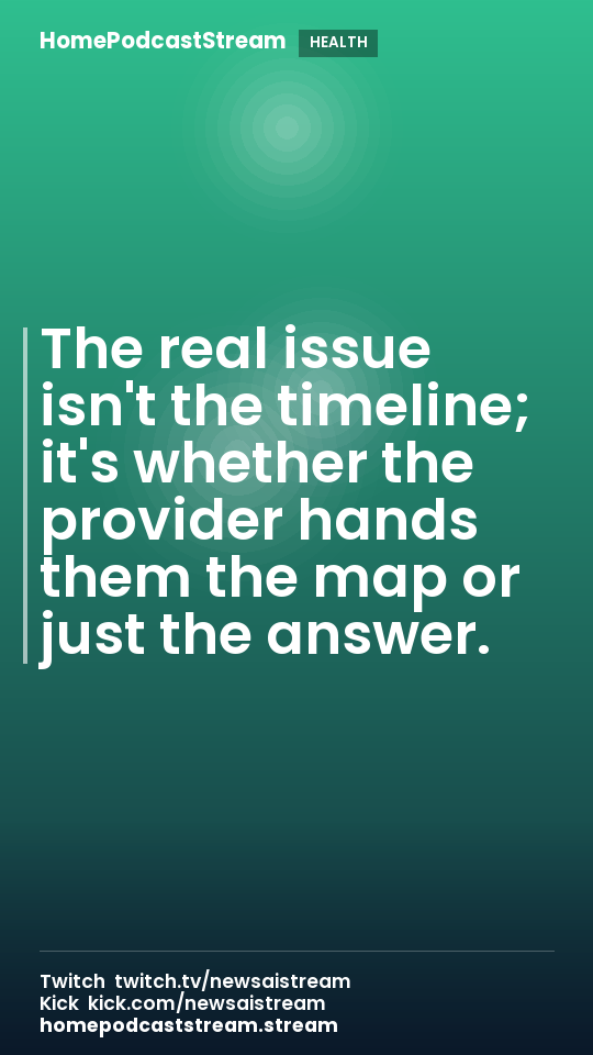 The real issue isn't the timeline; it's whether the provider hands them the map or just the answer.