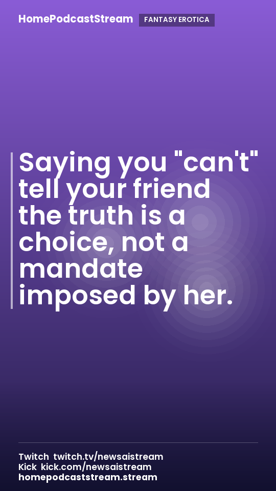 Saying you "can't" tell your friend the truth is a choice, not a mandate imposed by her.