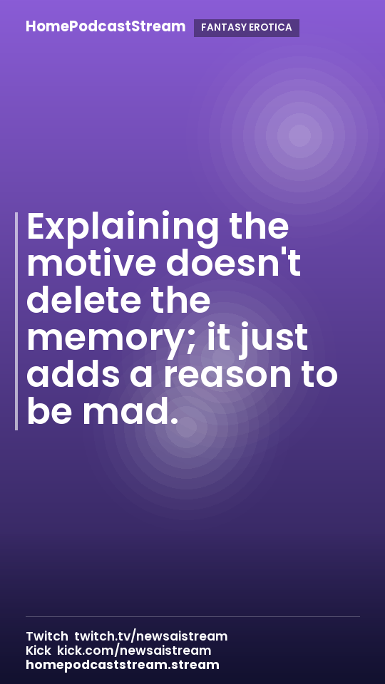 Explaining the motive doesn't delete the memory; it just adds a reason to be mad.
