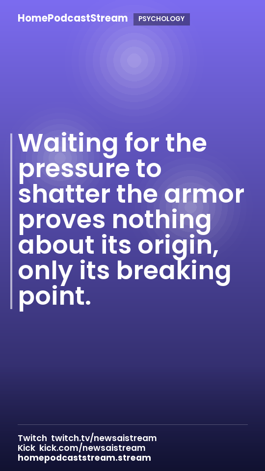 Waiting for the pressure to shatter the armor proves nothing about its origin, only its breaking point.