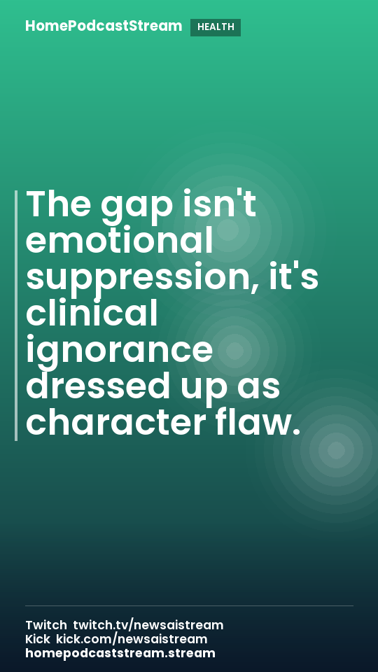 The gap isn't emotional suppression, it's clinical ignorance dressed up as character flaw.