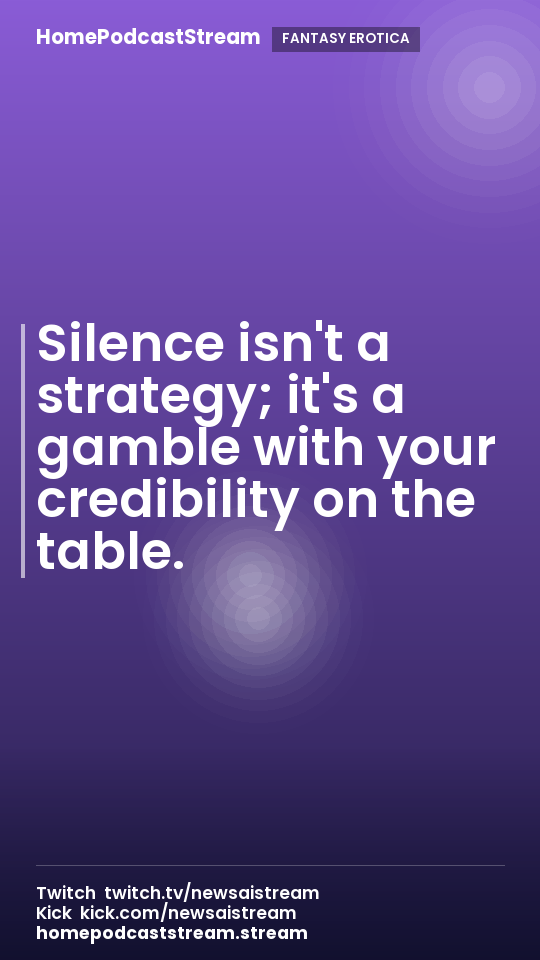 Silence isn't a strategy; it's a gamble with your credibility on the table.
