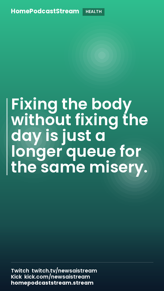 Fixing the body without fixing the day is just a longer queue for the same misery.