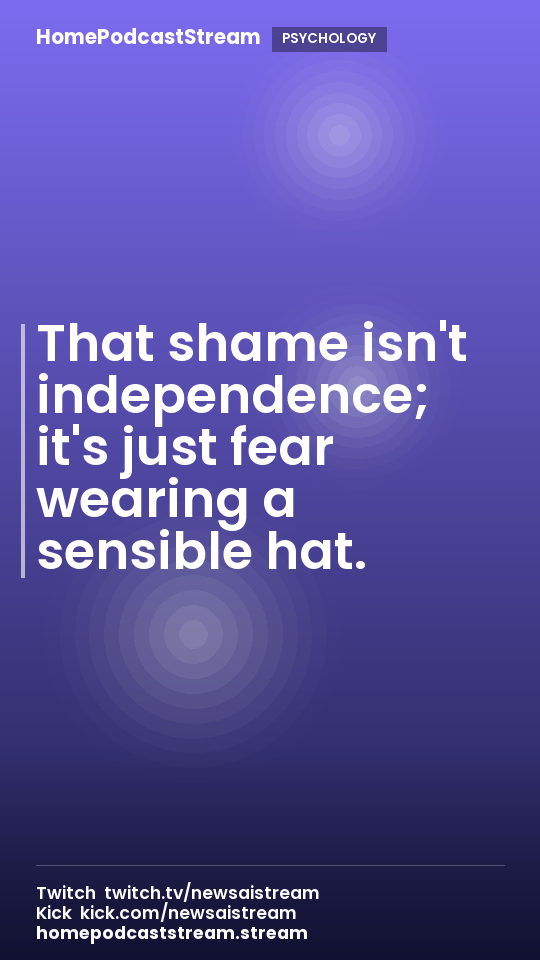That shame isn't independence; it's just fear wearing a sensible hat.
