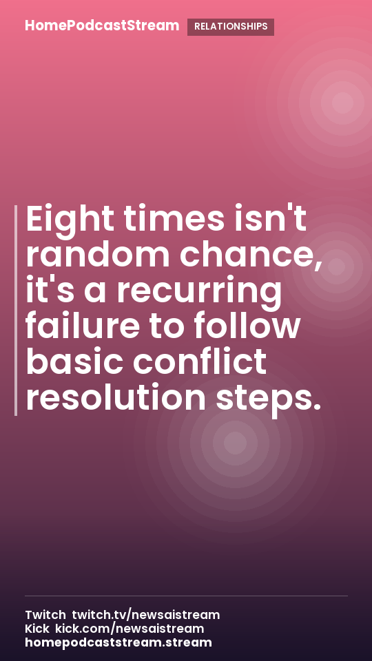 Eight times isn't random chance, it's a recurring failure to follow basic conflict resolution steps.